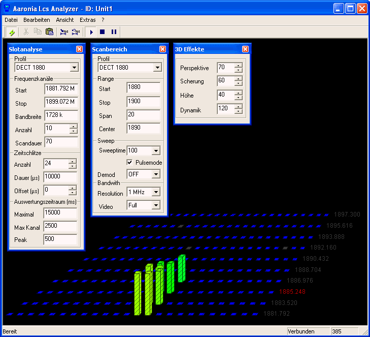 High resolution slot analysis from DECT to WLan